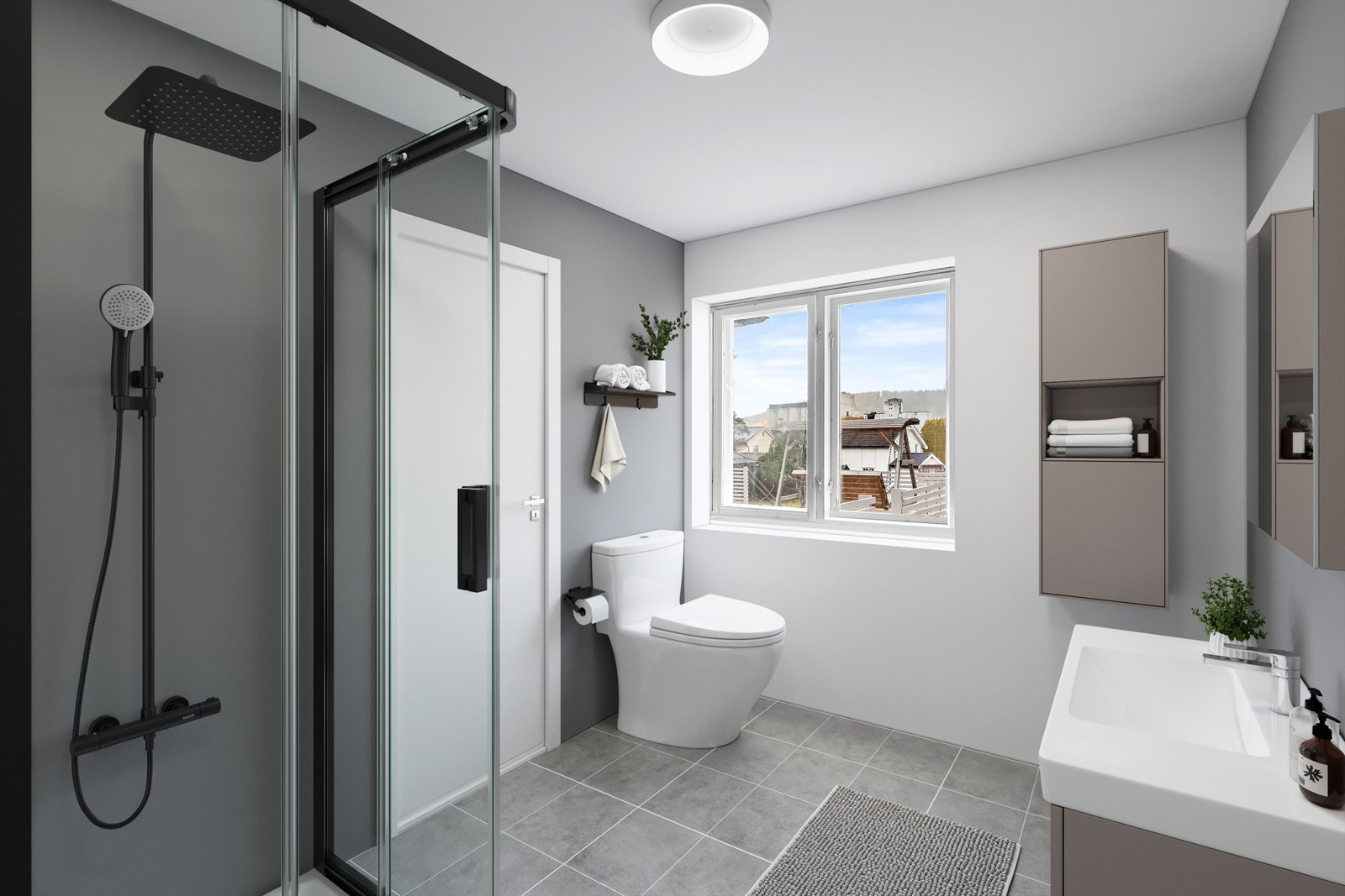 Bildet er digitalt stylet og kun ment som inspirasjon for å vise hvordan badet kan bli. Galleribilde