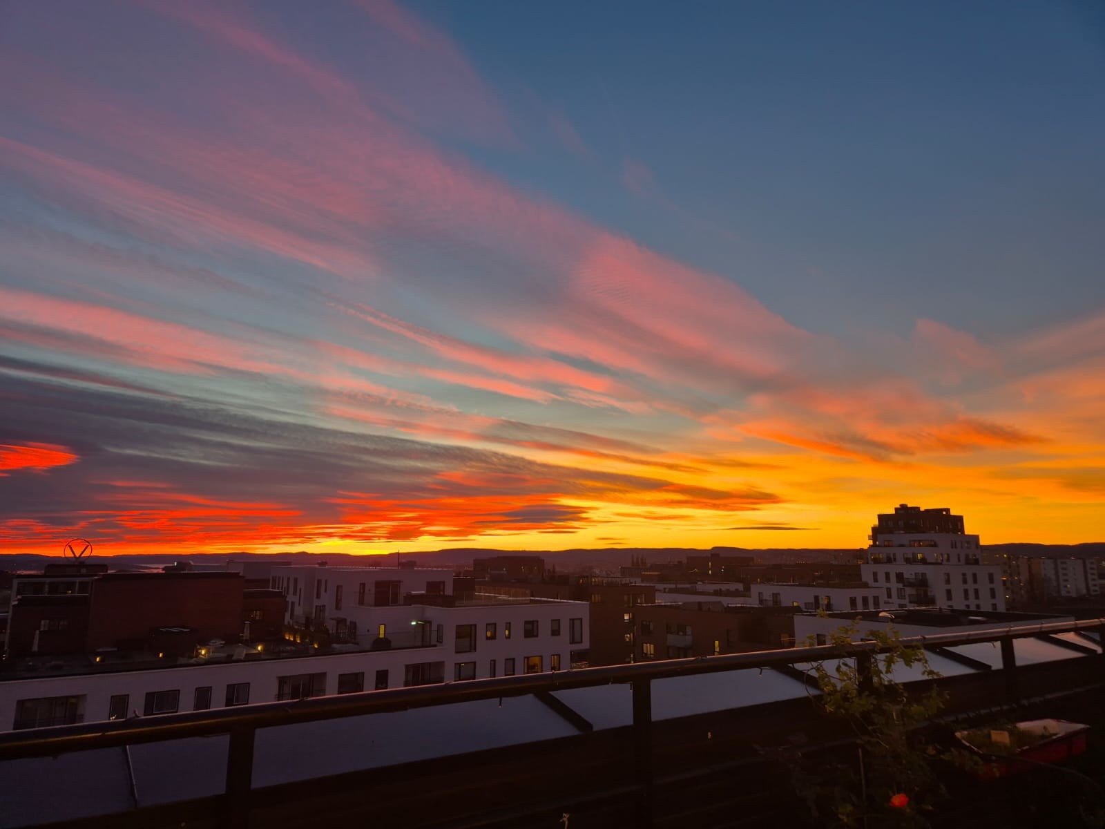 Solnedgang fra takterrassen (selgers bilde). Galleribilde