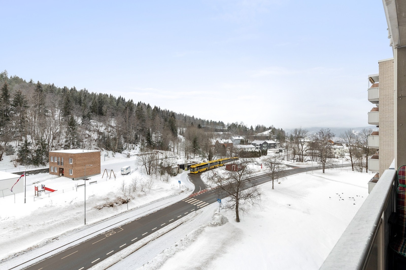 Her er det gode utsiktsforhold fra 7. etasje Galleribilde