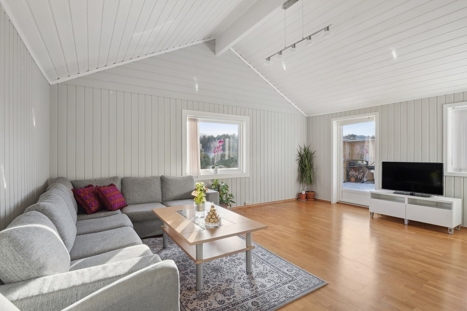 Romslig lys stue med god takhøyde Galleribilde