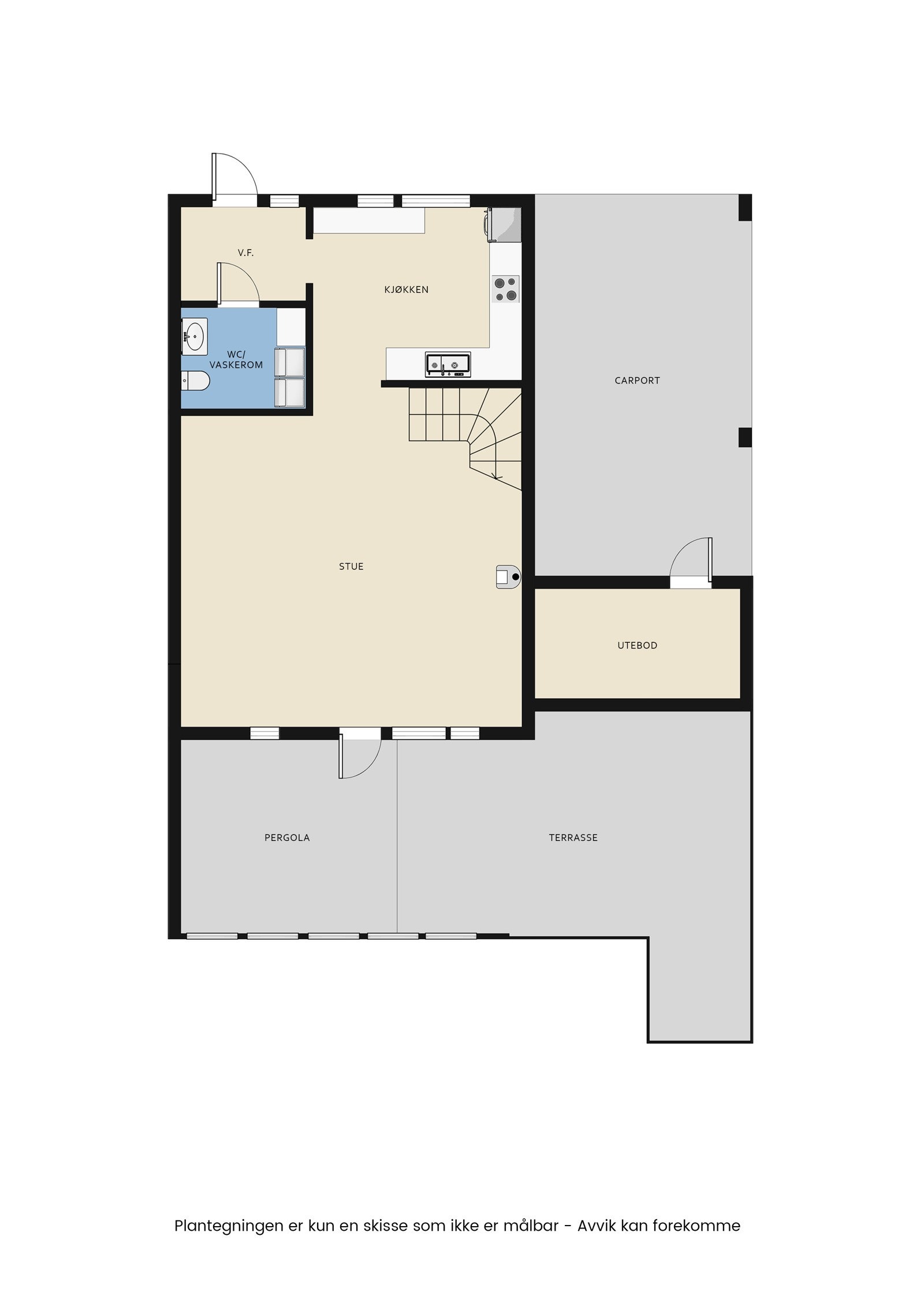 Plantegning første etasje Galleribilde