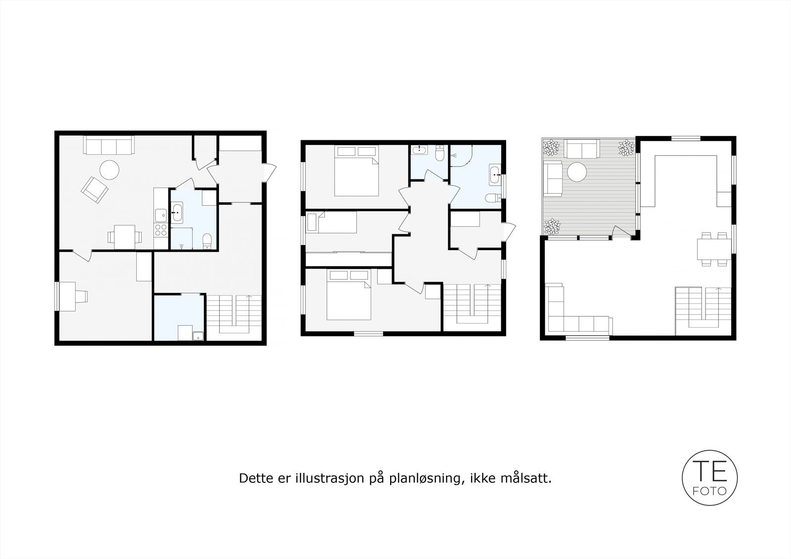 Plantegning: Alle etasjer. Galleribilde