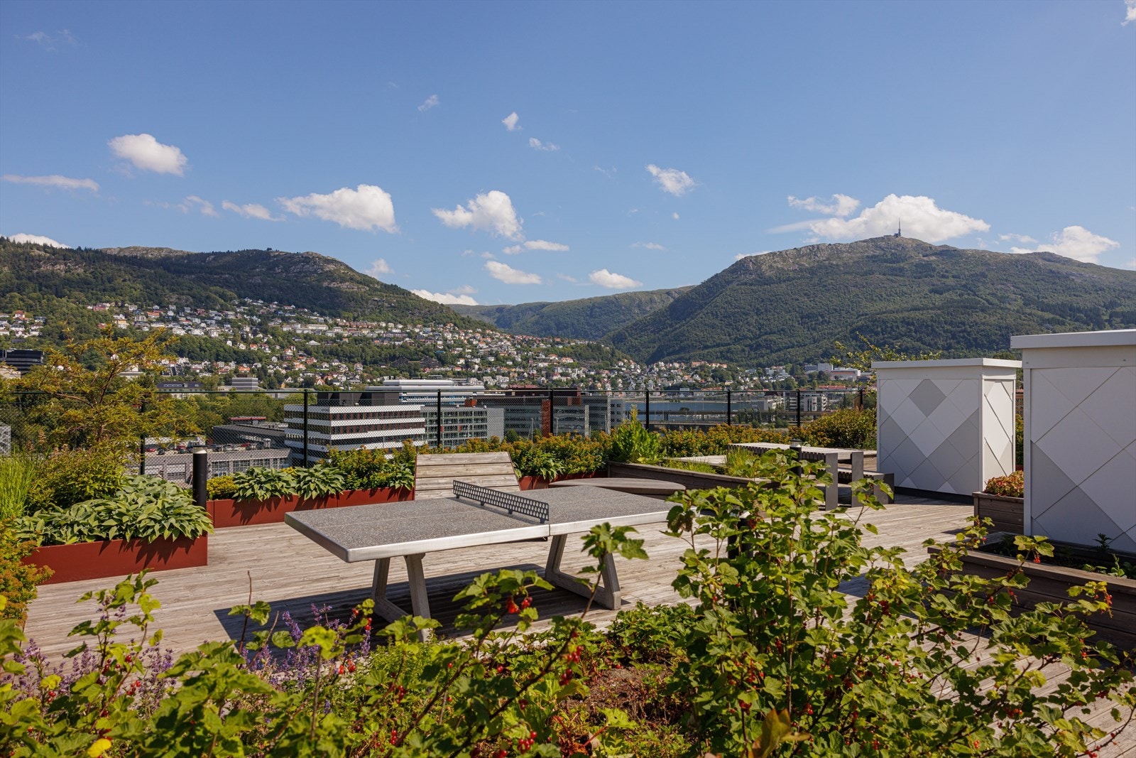 Ikke minst er det helt fantastisk utsikt mot sentrum, Byfjellene og innseilingen til Bergen Galleribilde