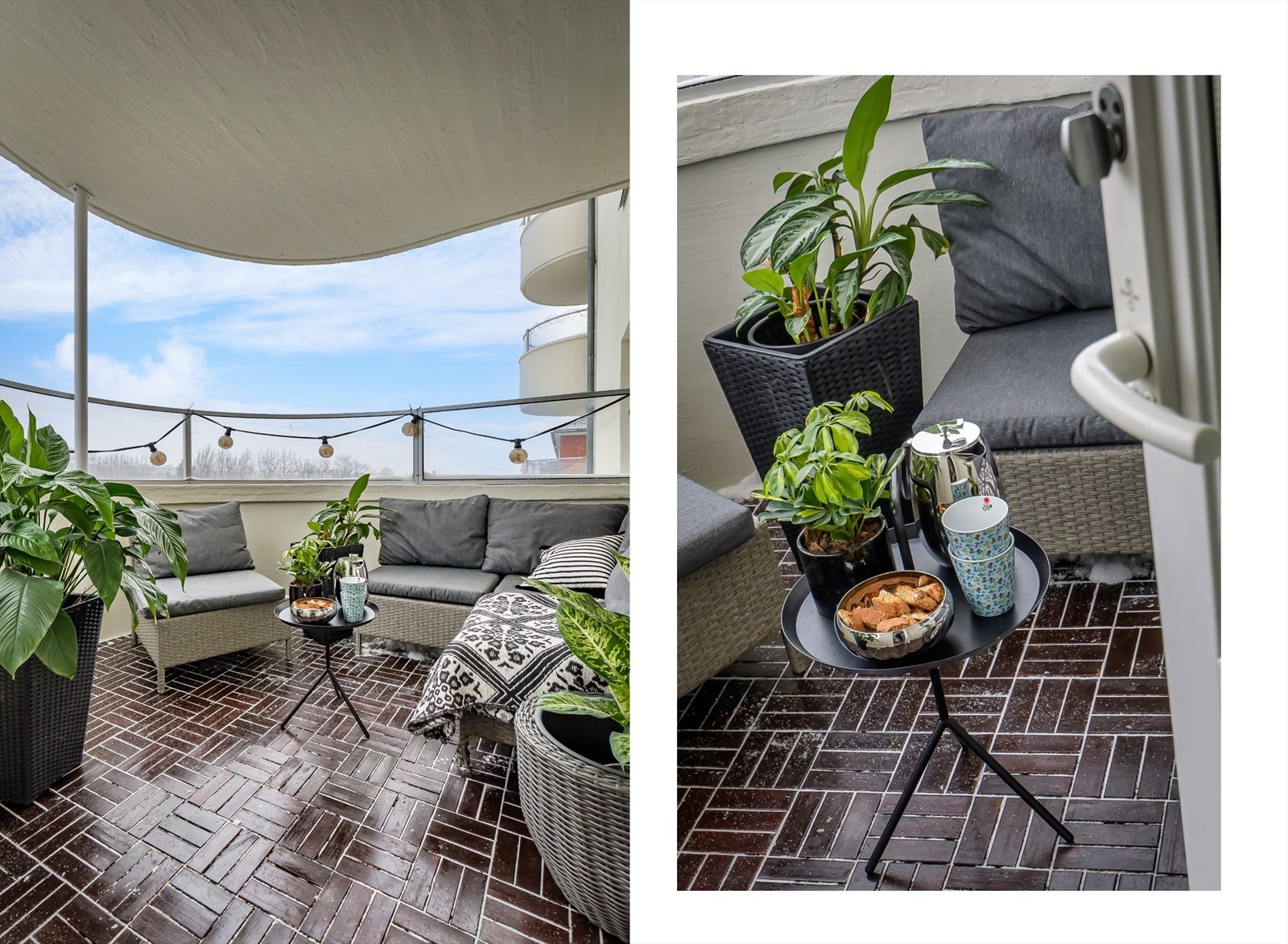 Det er god plass til ulike type utemøbler. Galleribilde