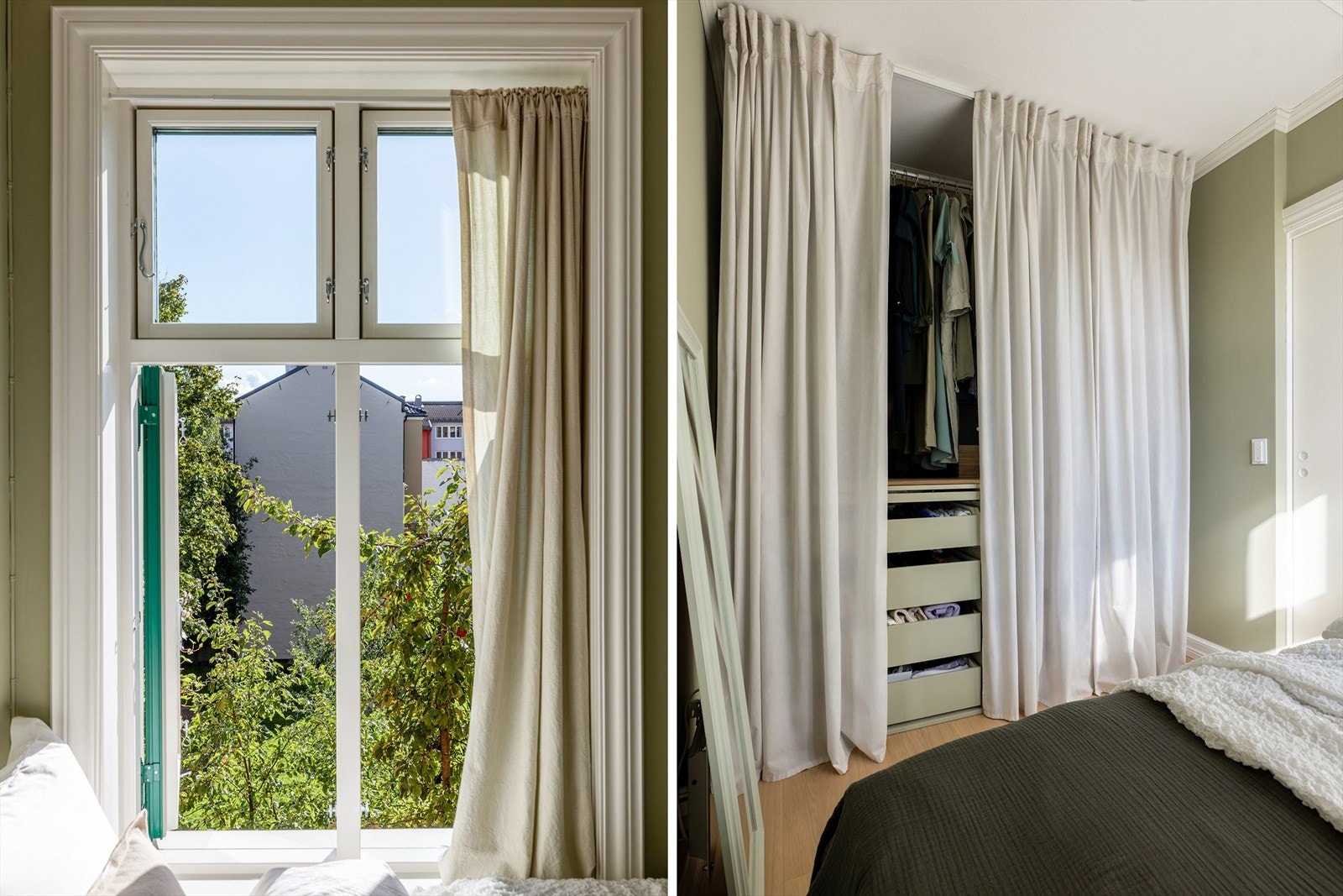 Soverommet vender ut mot sjarmerende og rolige omgivelser i bakgården. Galleribilde