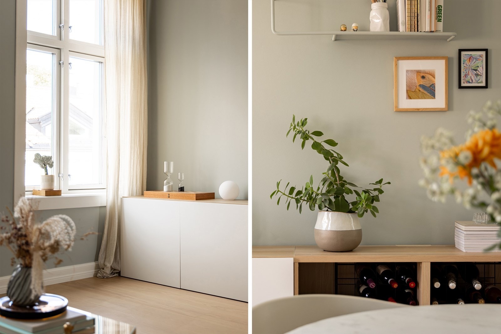 I 2018 ble gulvet avrettet og det ble lagt ny enstavs parkett. Parkettgulvet er av typen "Boen eik andante hvit, castle plank, live natural olje". Galleribilde