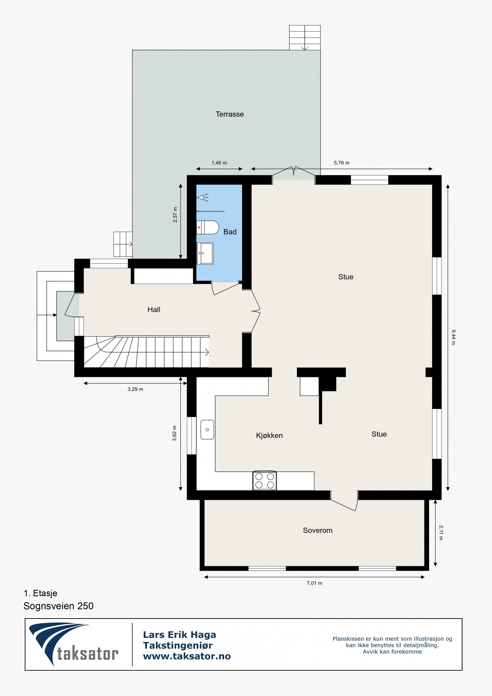 Plantegning 1. etasje Galleribilde