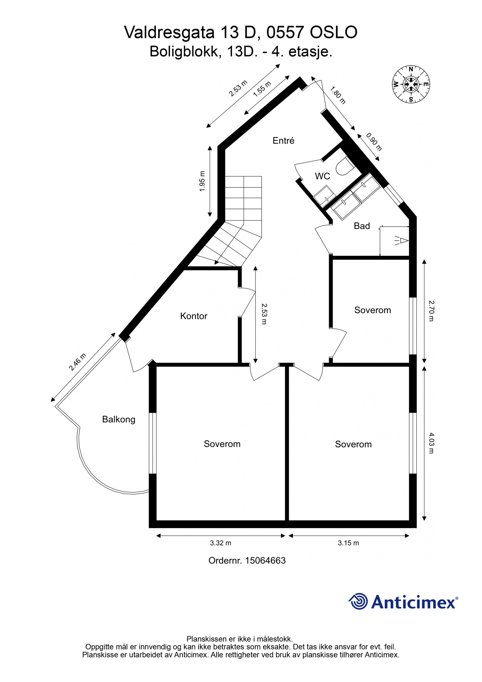 - Plantegning Valdresgata 13 D - 4. etasje - Galleribilde