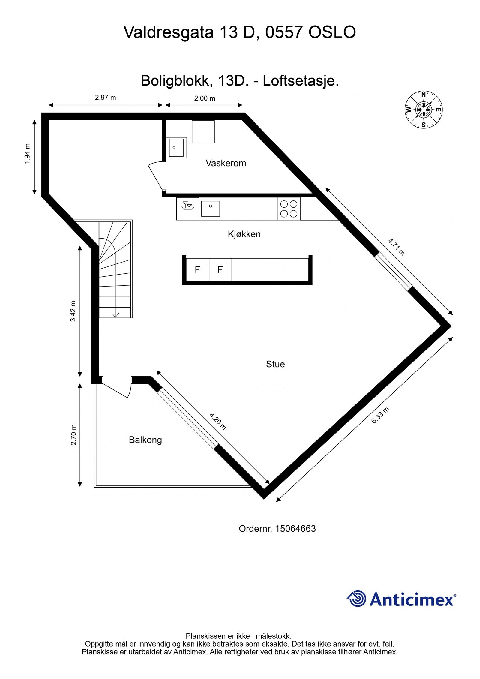 - Plantegning Valdresgata 13 D - Loftsetasje - Galleribilde