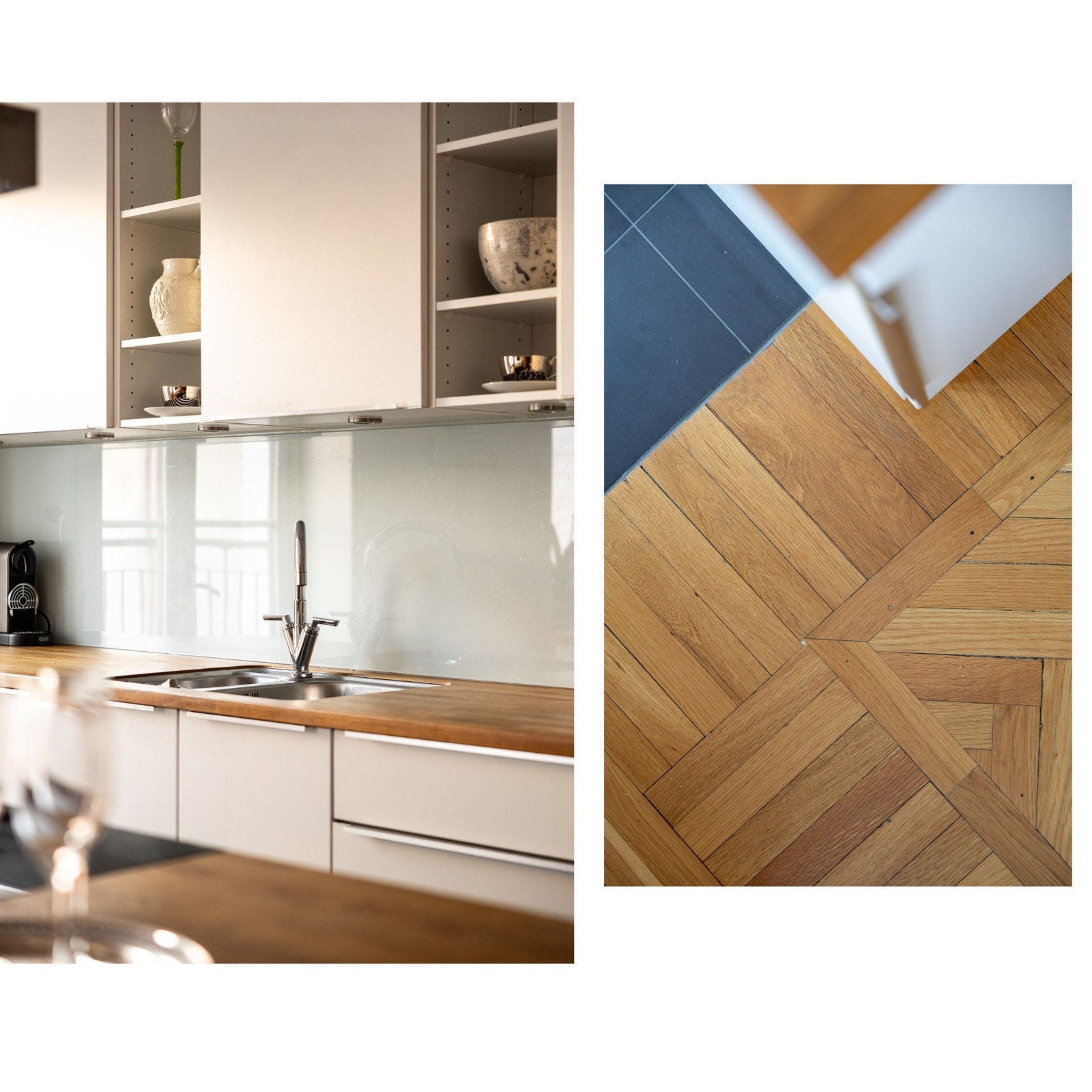 Leiligheten er belagt med klassisk parkettgulv. Galleribilde