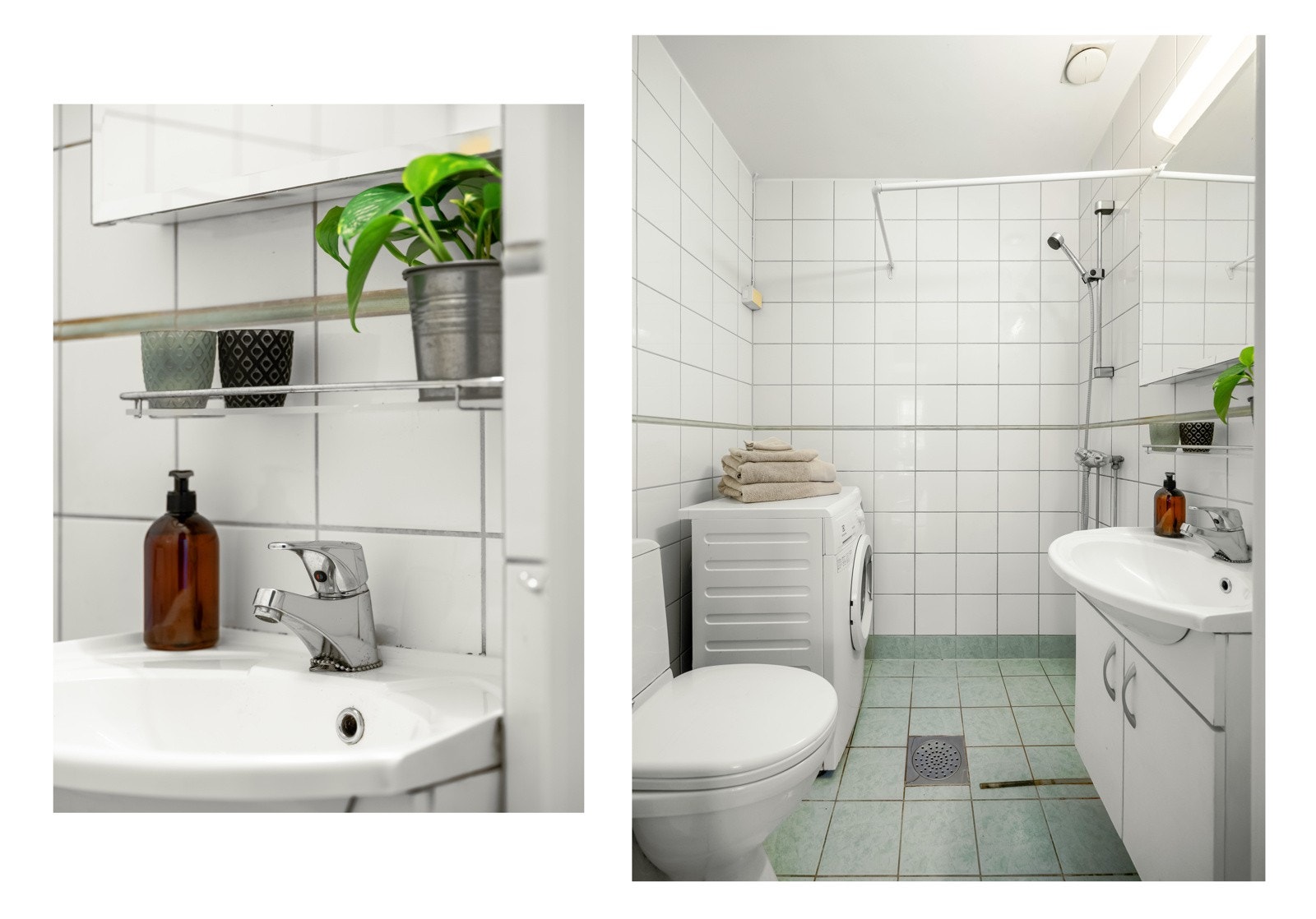 Badet ble pusset opp i regi av borettslaget i 2001. Her er det også opplegg for vaskemaskin. Galleribilde