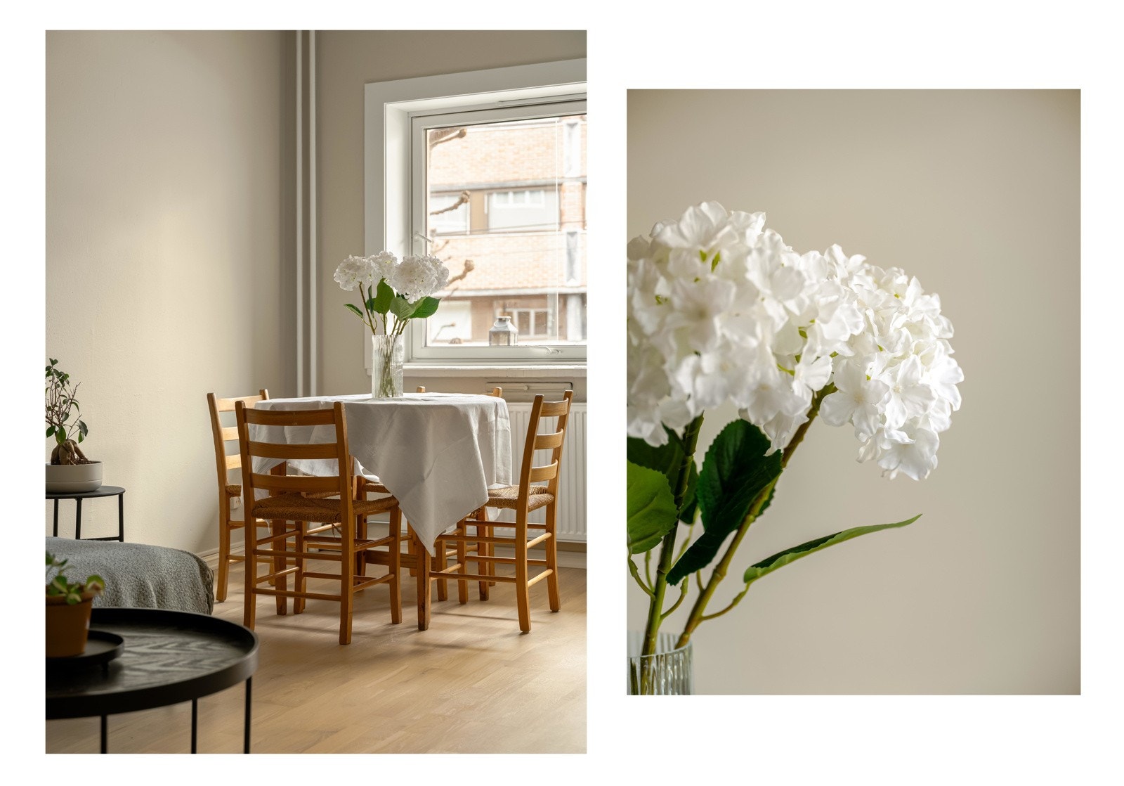 Det kan alltids være ønskelig å samle kjentfolk til middager, og da er det kjekt med plass til et raust spisebord som du kan få her. Galleribilde