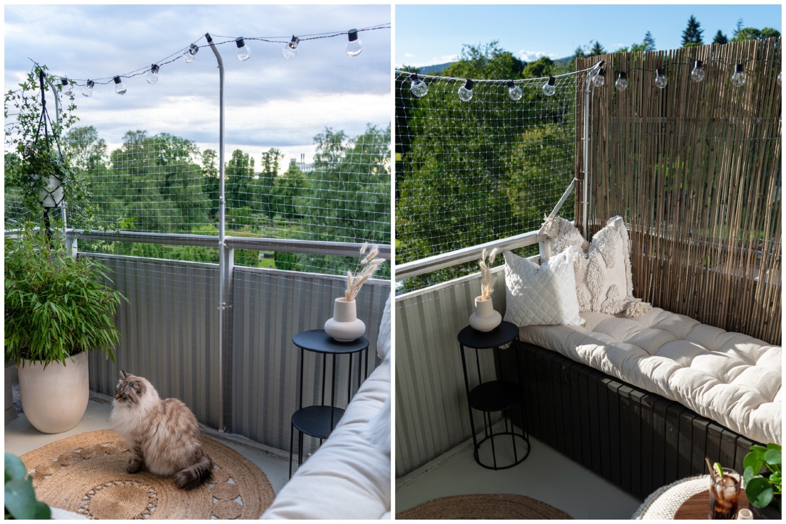 Selgers sommerbilde fra den herlige balkongen. Legg gjerne merke til den søte (allergivennlige) katten. Til info så det er tillatt med både hunder og katter i dette borettslaget. Galleribilde