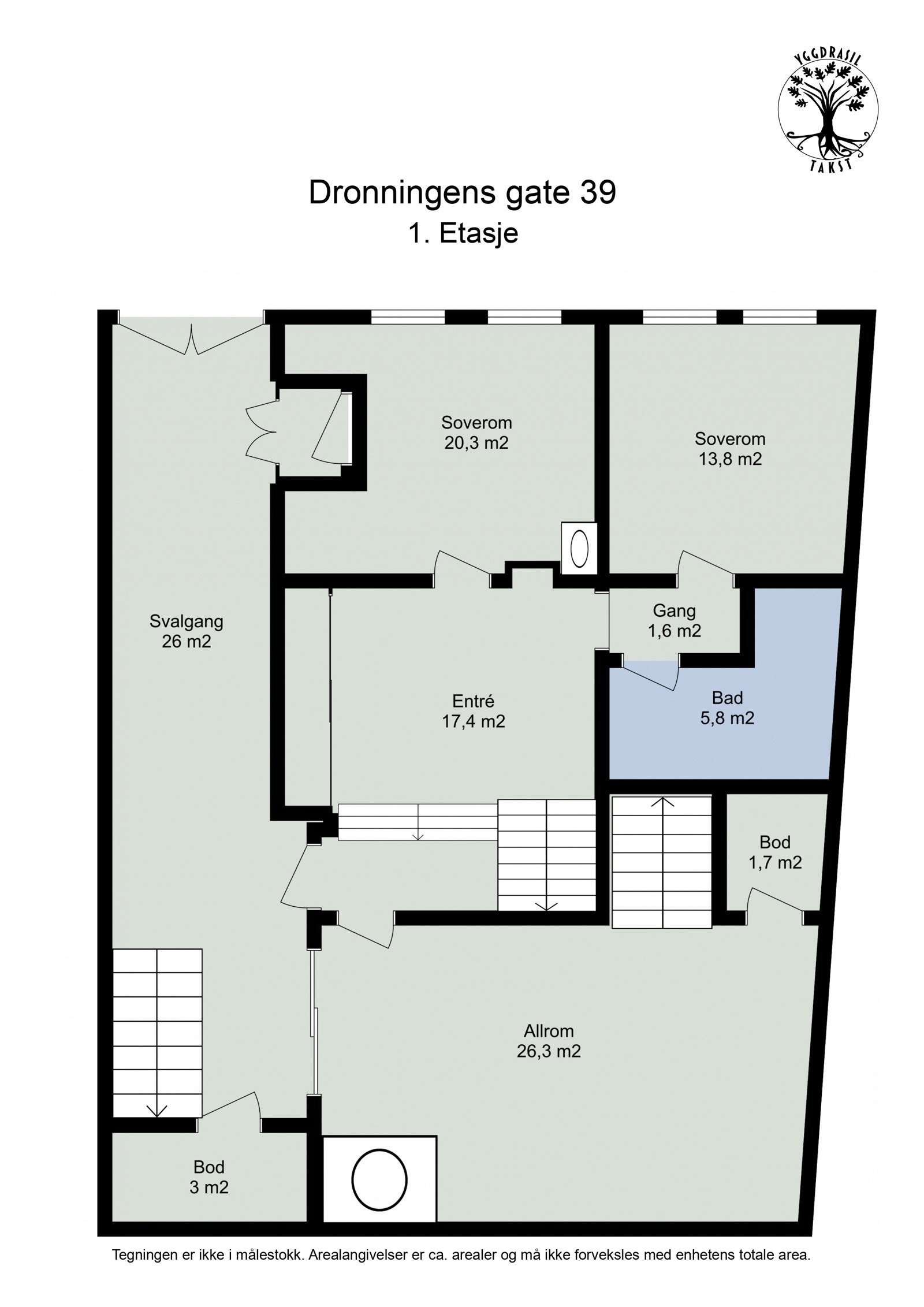 Planskisse 1. etasje. Galleribilde