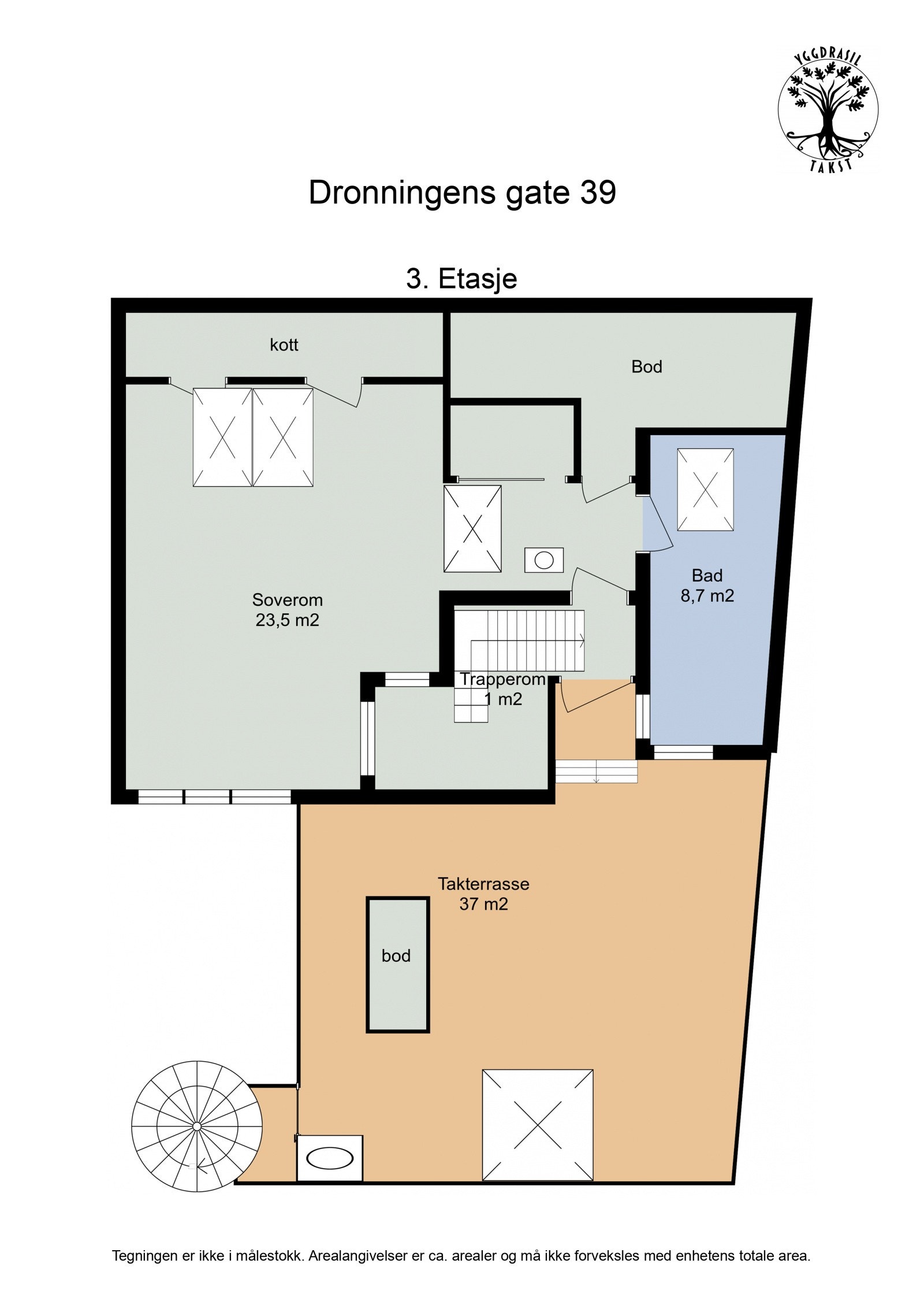 Planskisse loft. Galleribilde