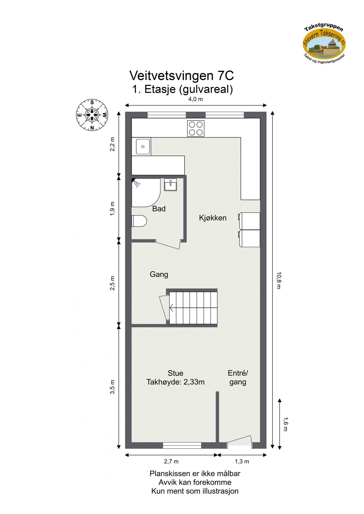 Målsatt plantegning 1. etasje. Galleribilde