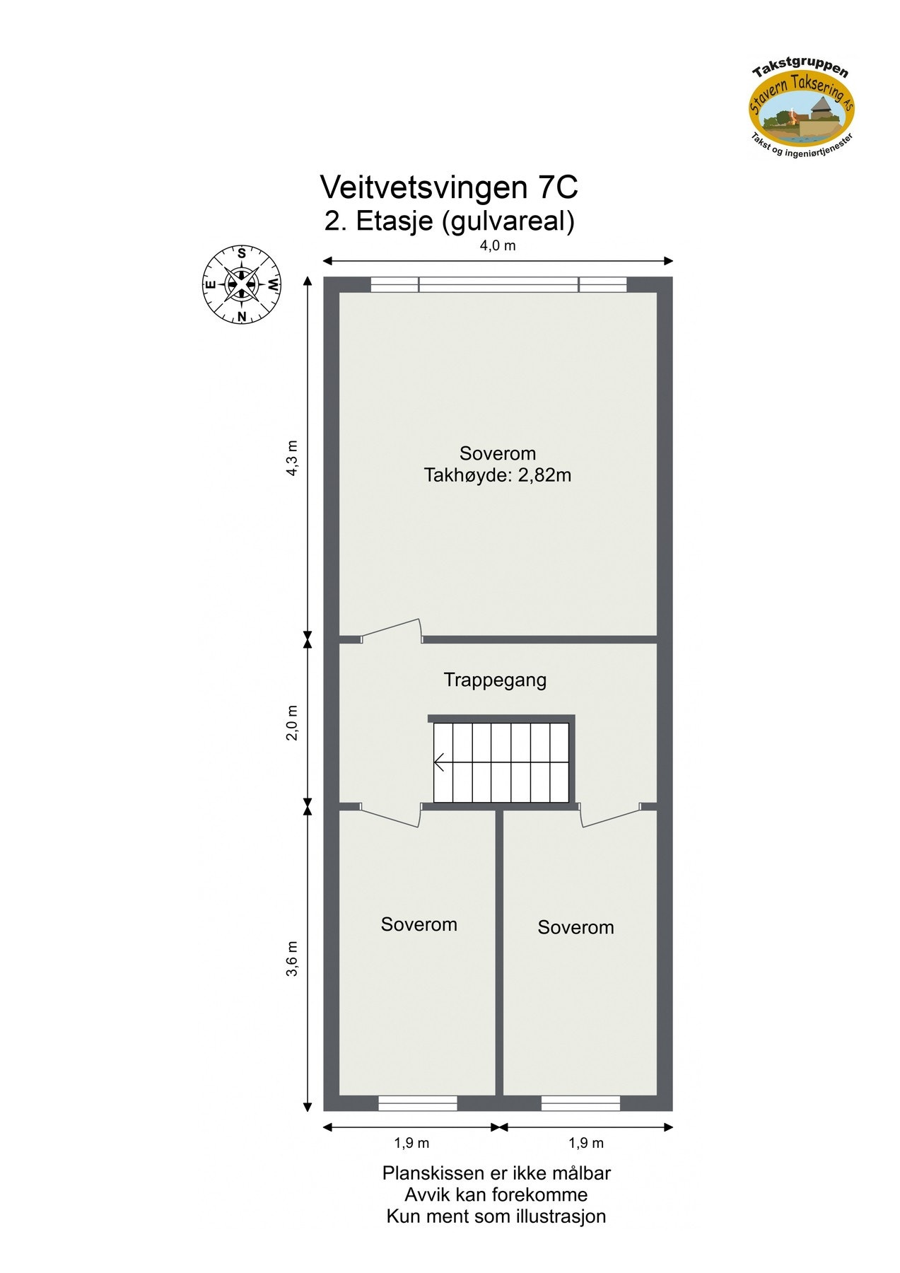 Målsatt plantegning 2. etasje. Galleribilde