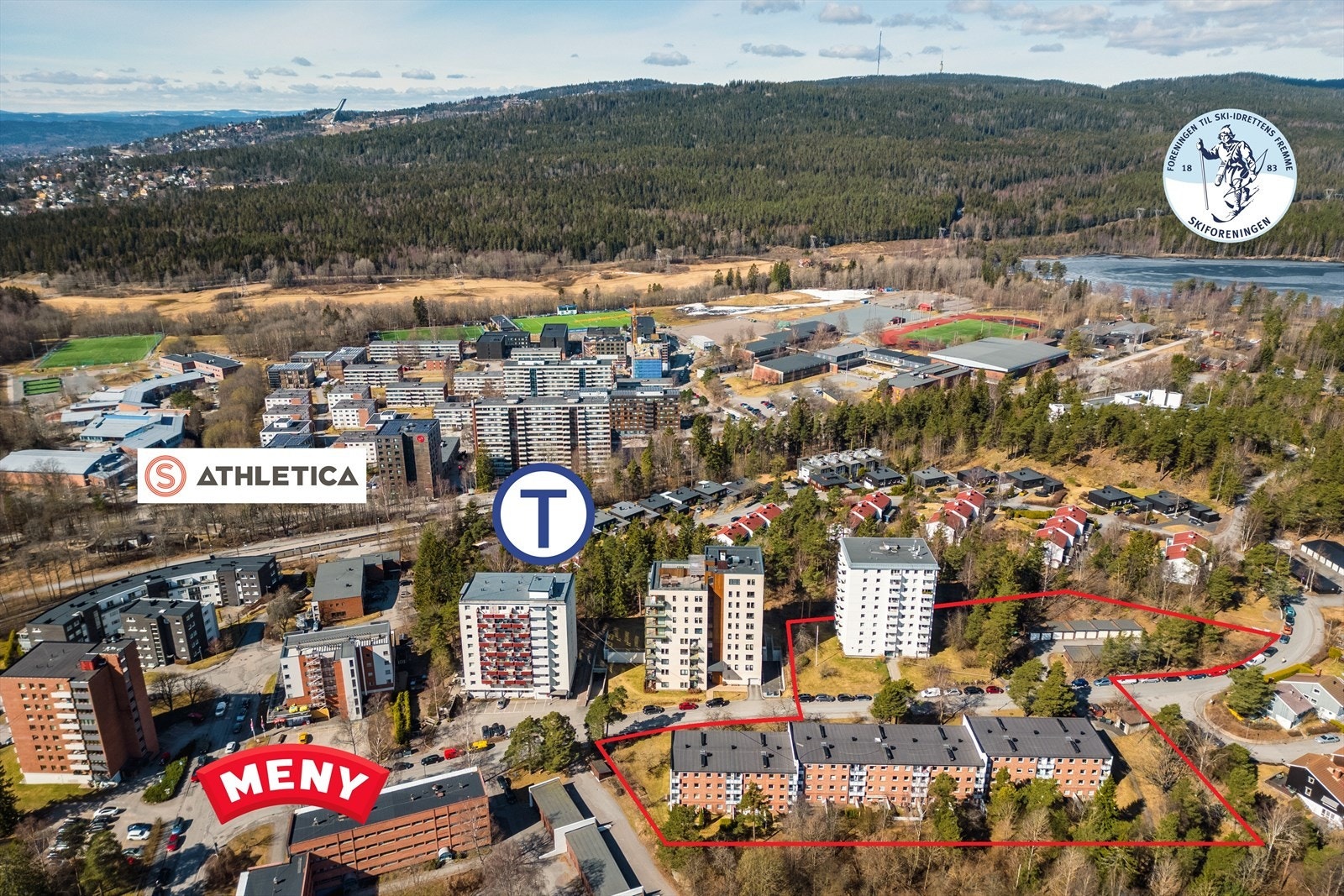 Kort vei til T-bane, matbutikk og marka Galleribilde