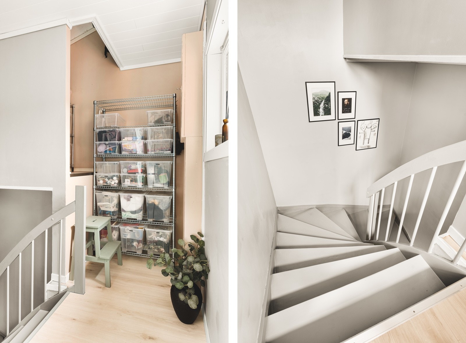 Fra entreen er det trapp som fører opp til hovedetasjen. Galleribilde