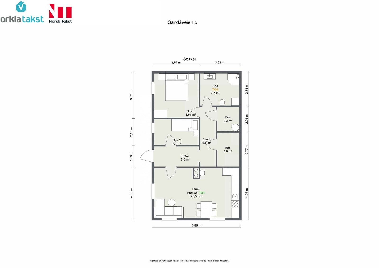 Planskisse Sokkel Galleribilde