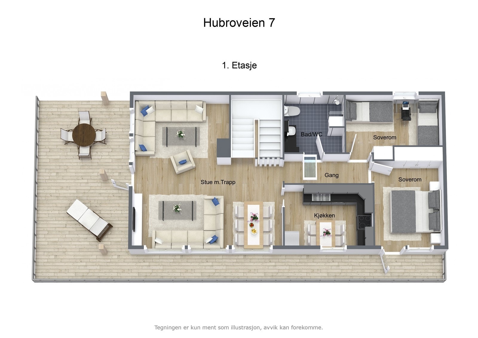 Hubroveien 7 - 3D - 1. Etasje - Letterhead Galleribilde