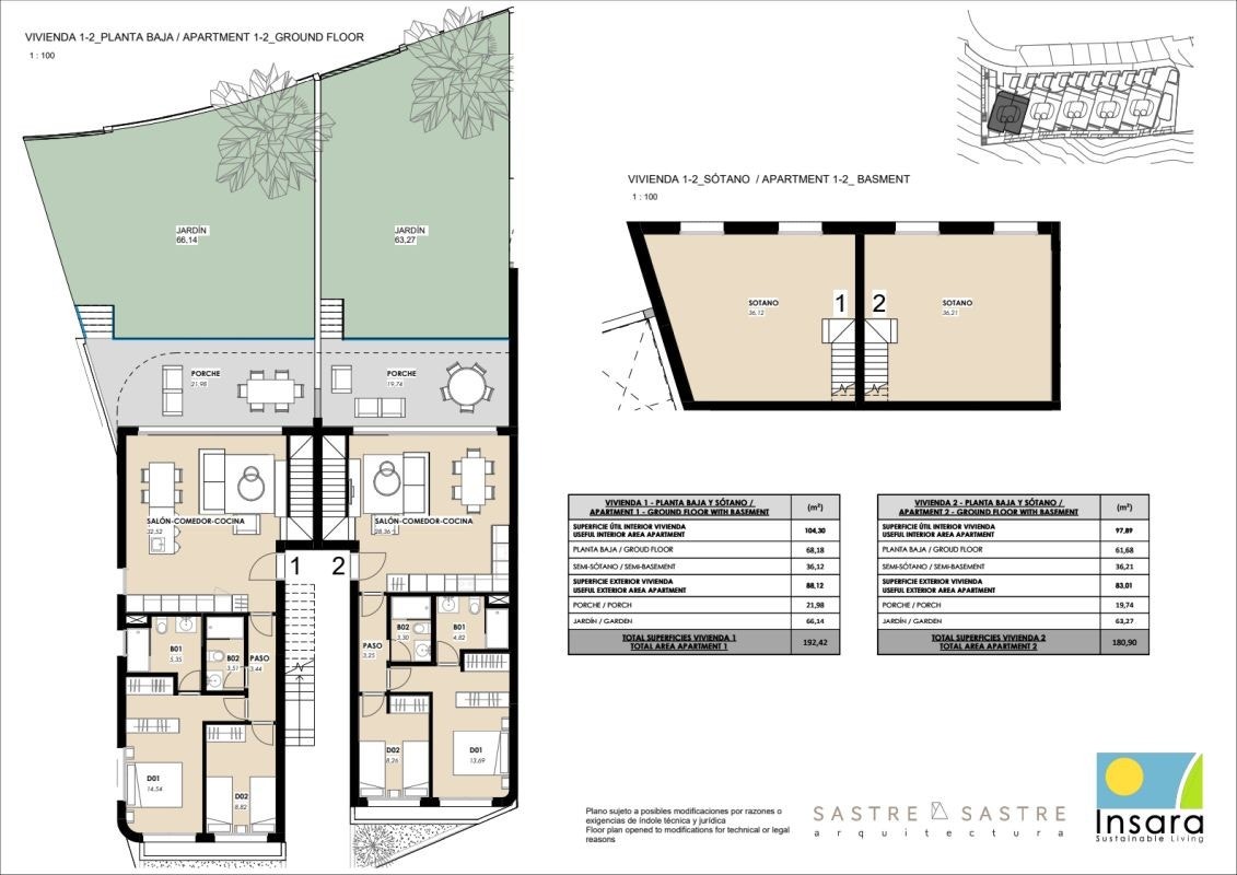 Grunnplan med kjeller og hage Galleribilde