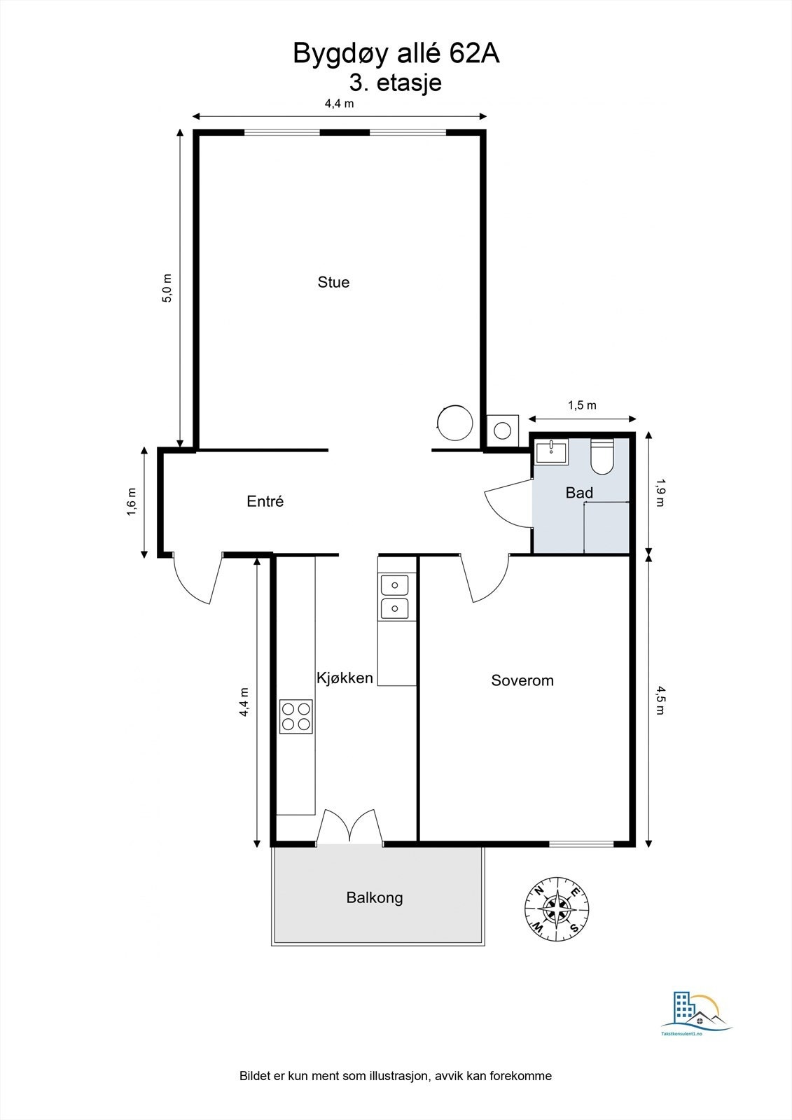 Plantegning - I tillegg disponerer boligen egen kjellerbod på 5 kvm. Galleribilde