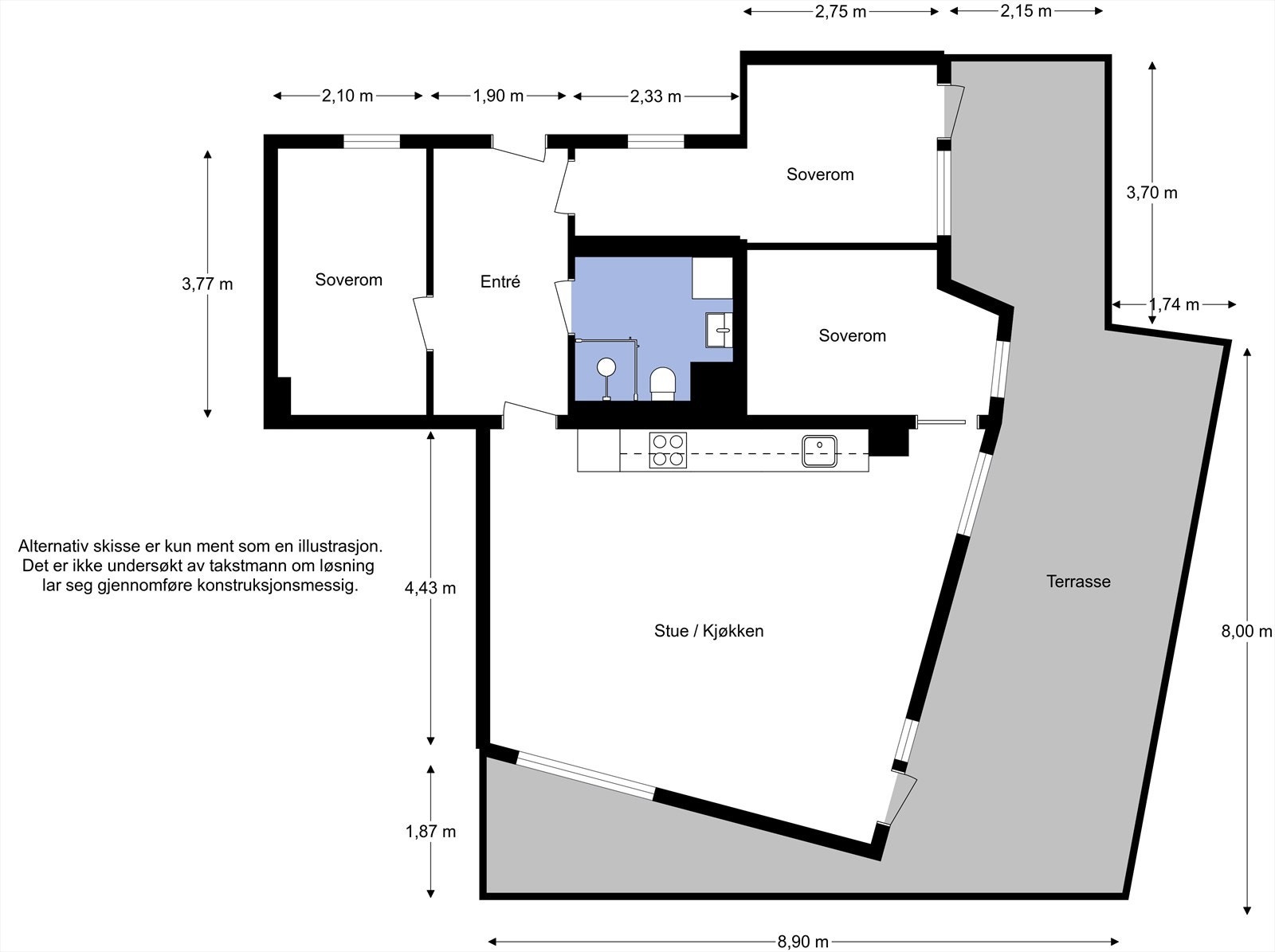 Alternativ plantegning Galleribilde