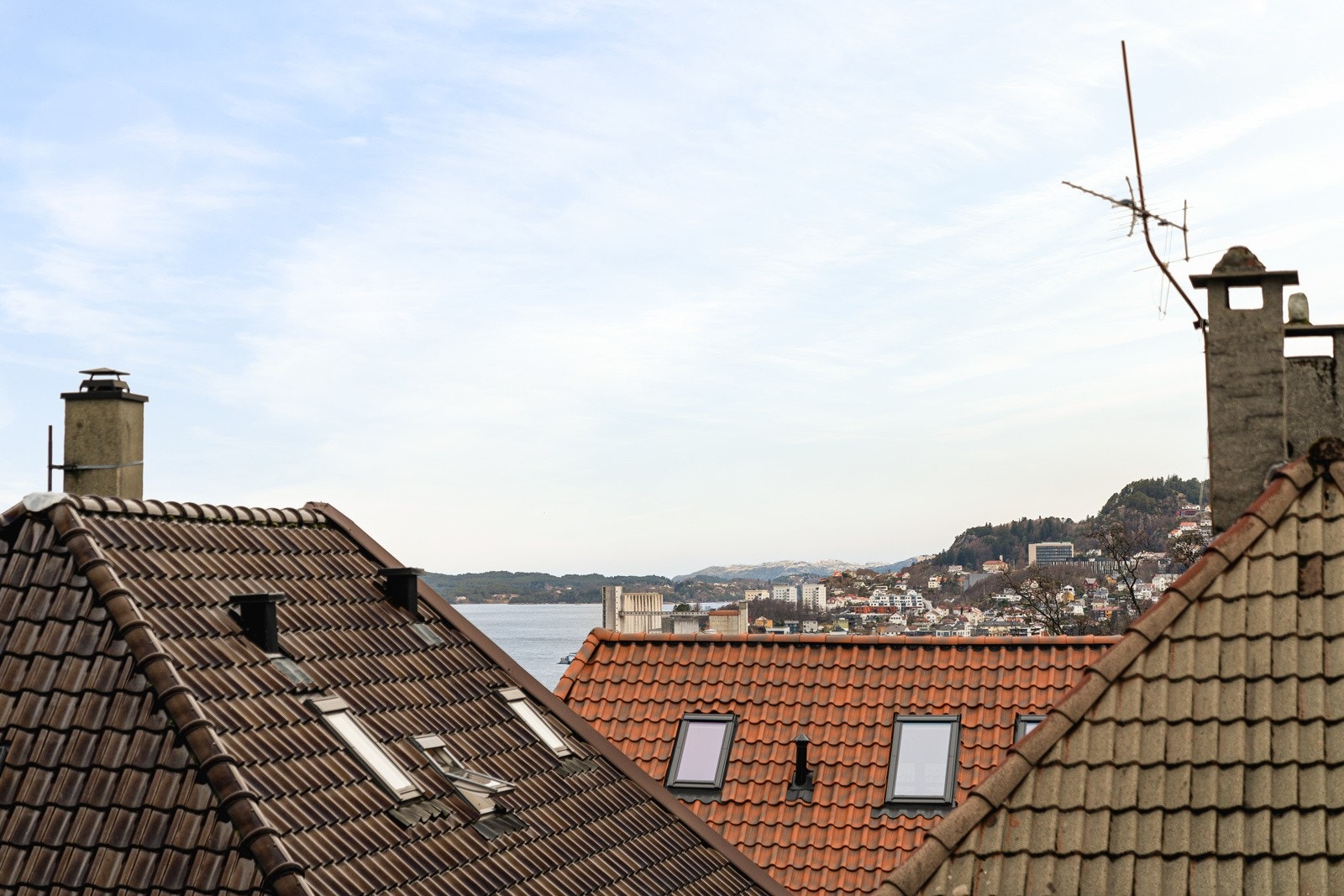 Utsikt fra hems, her får man panoramautsikt til alt av Bergensvær. Galleribilde