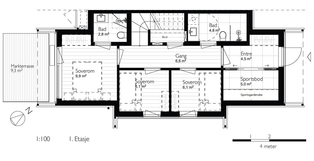 Plantegning Svartskardvegen 212A, 1. etasje. Galleribilde