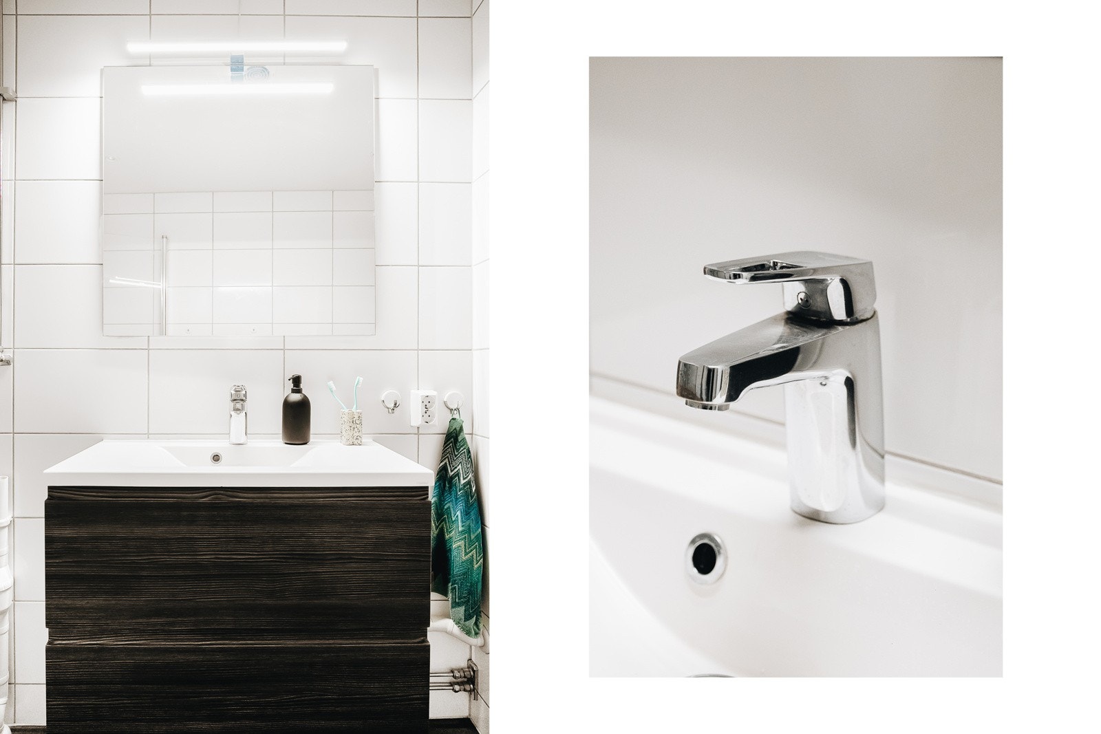Rommet er helfliset og har innfelte downlights i himling samt varmekabler i gulv. Galleribilde