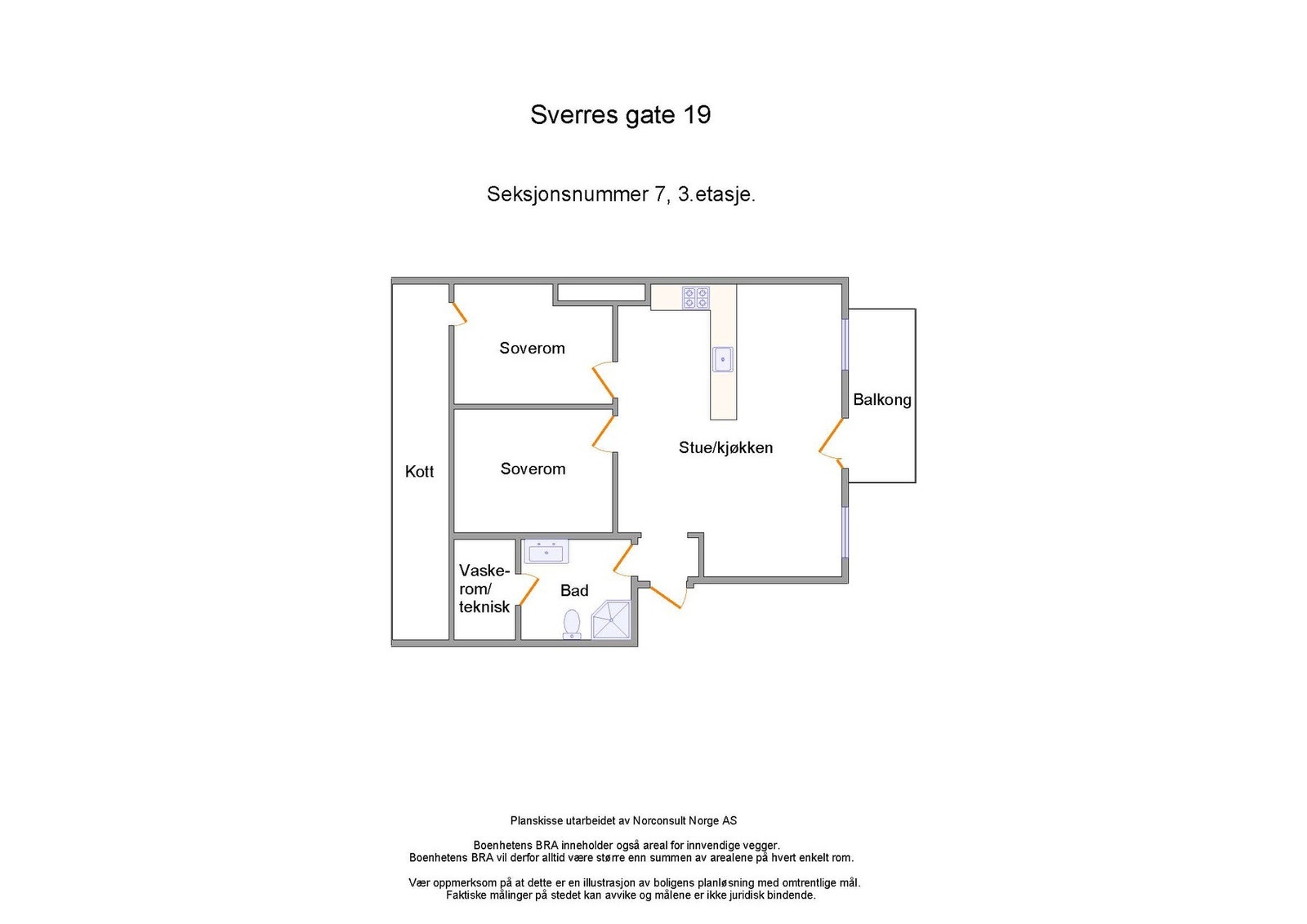Leilighetens planskisse Galleribilde