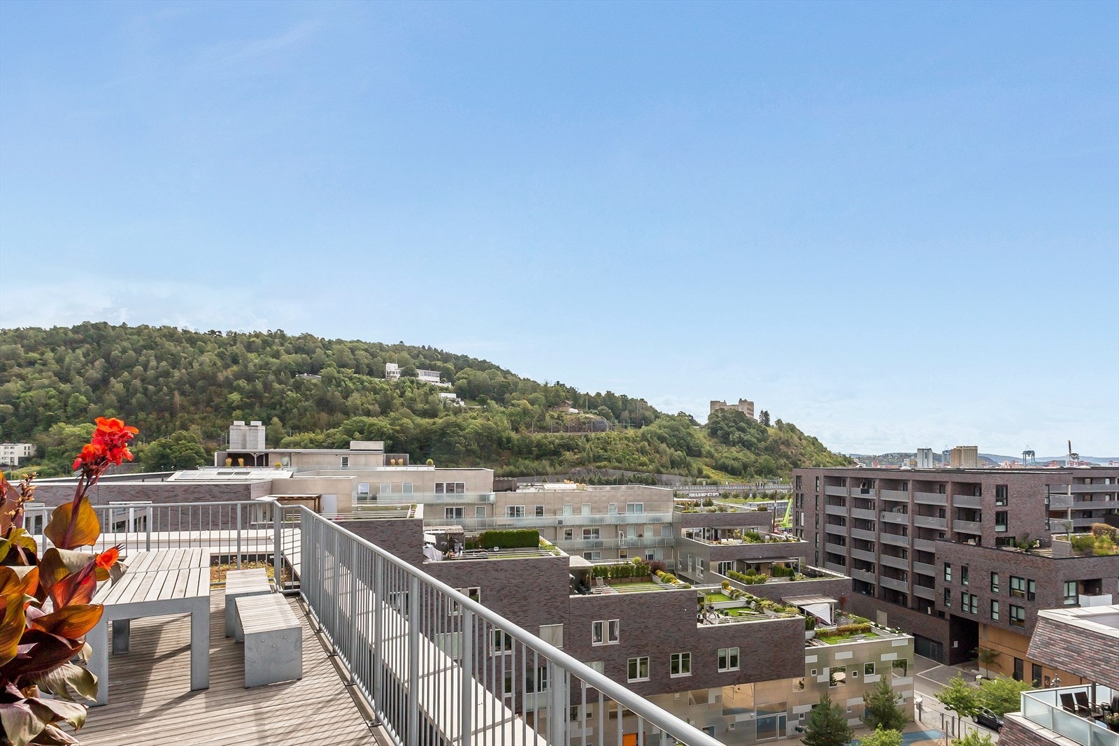 Fin utsikt mot Ekebergåsen, Ekebergrestauranten og Kongshavn Galleribilde
