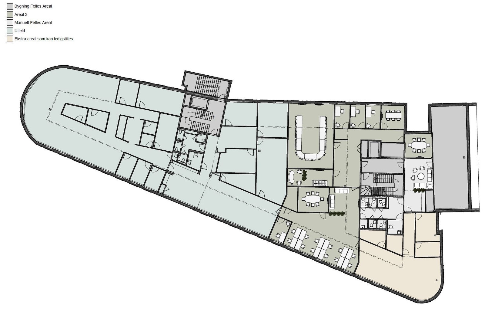 Areal nr 2, det møblerte feltet blir ledig - der også arealet nede til høyre kan følge med om det trengs for å sikre nok plass til din bedrift. Galleribilde