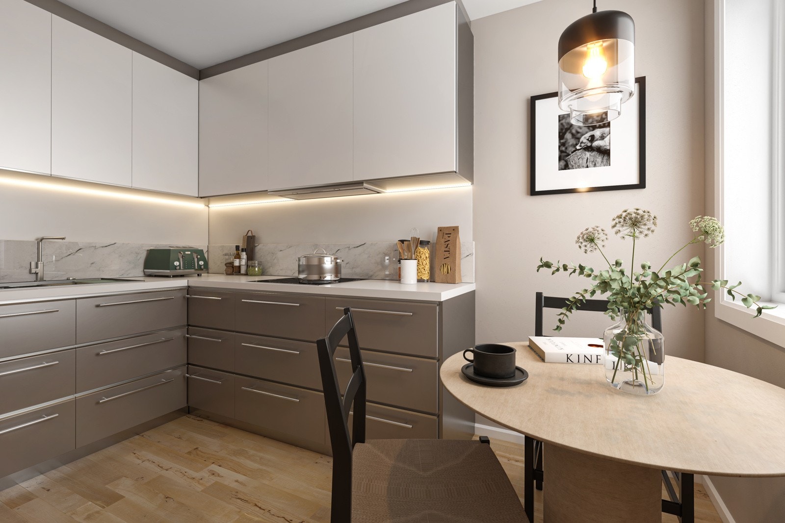 Skap din drømmeleilighet. Illustrasjonsbilde, digital oppussing/styling Galleribilde