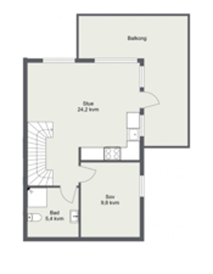 Plantegning 2.etg sekundærdel det er gitt tillatelse for oppføring av. Galleribilde