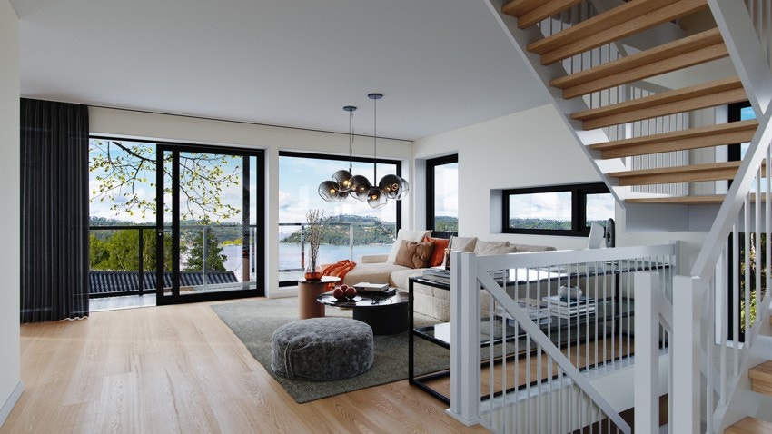 Illustrasjon fra boligene det er gitt tillatelse for oppføring av. Utsikten gjenspeiler ikke relle forhold.. Galleribilde