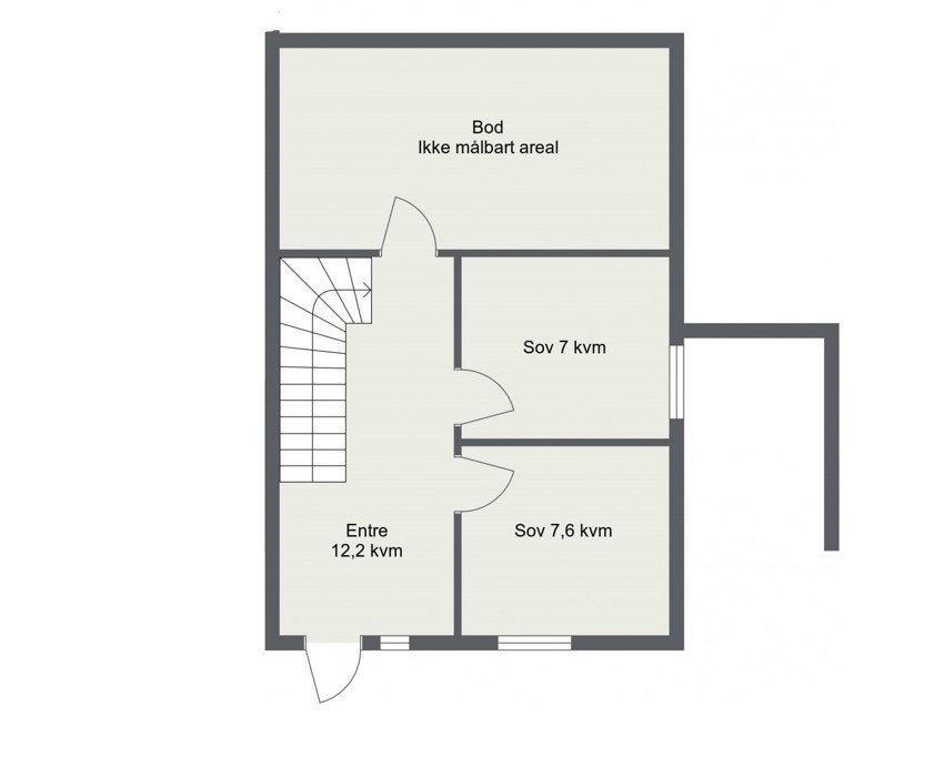Plantegning 1.etg sekundærdel det er gitt tillatelse for oppføring av. Galleribilde