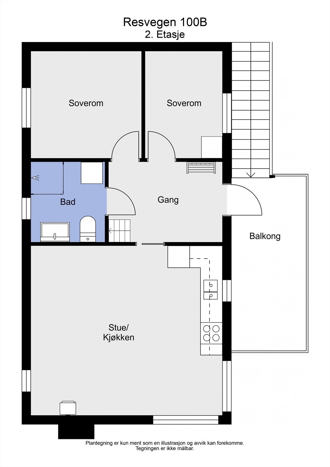 2 D plantegning 2. etasje Galleribilde