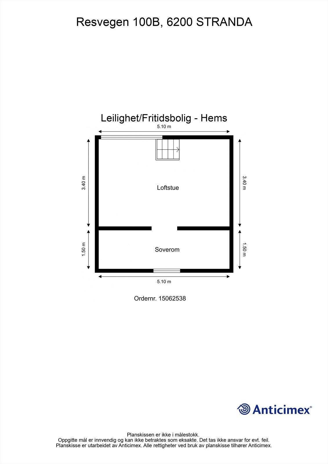 Målsatt plantegning hems Galleribilde
