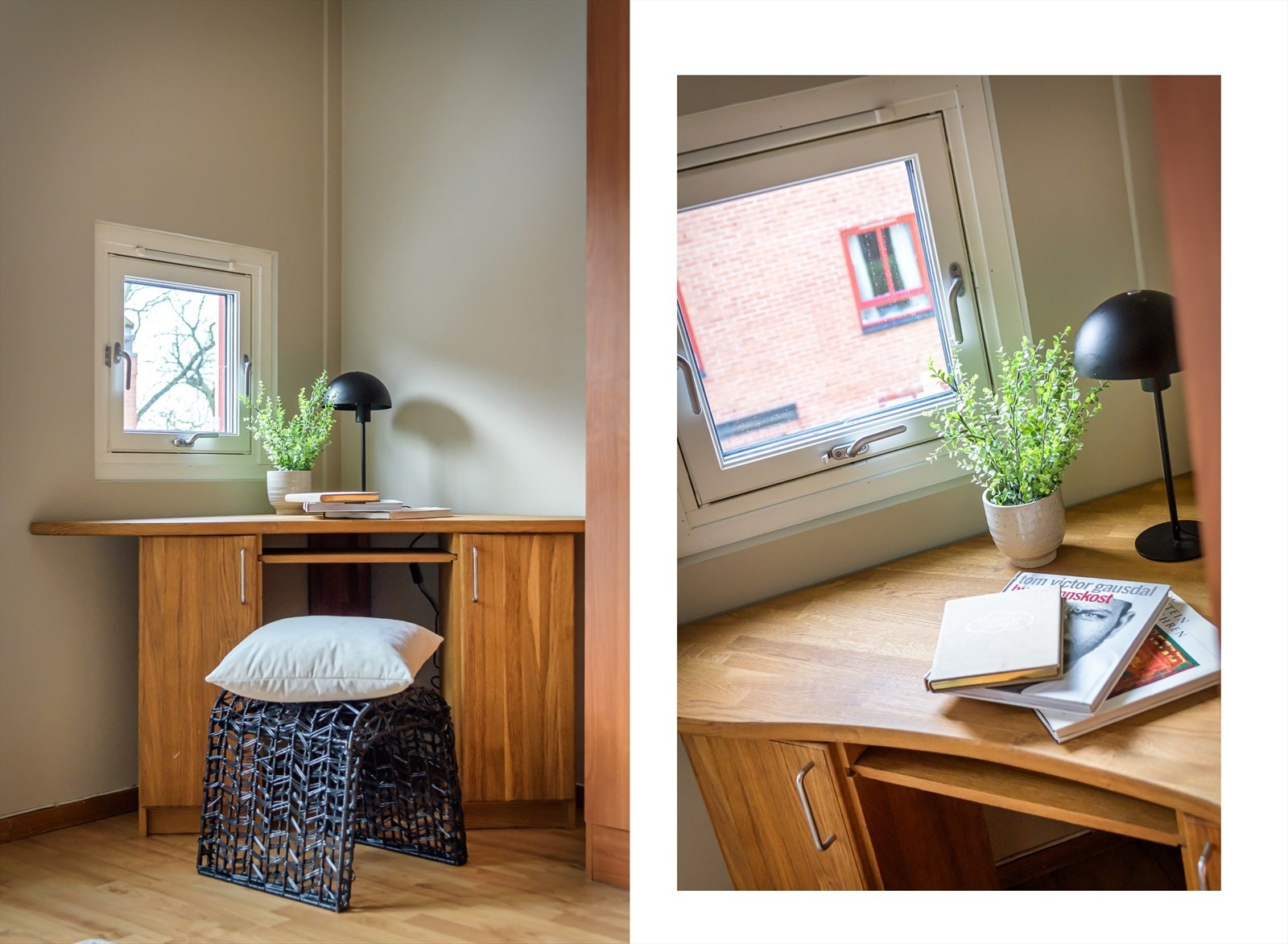 En sjarmerende liten arbeidskrok med naturlig lys, perfekt sted for hjemmekontor eller skolearbeid. Galleribilde