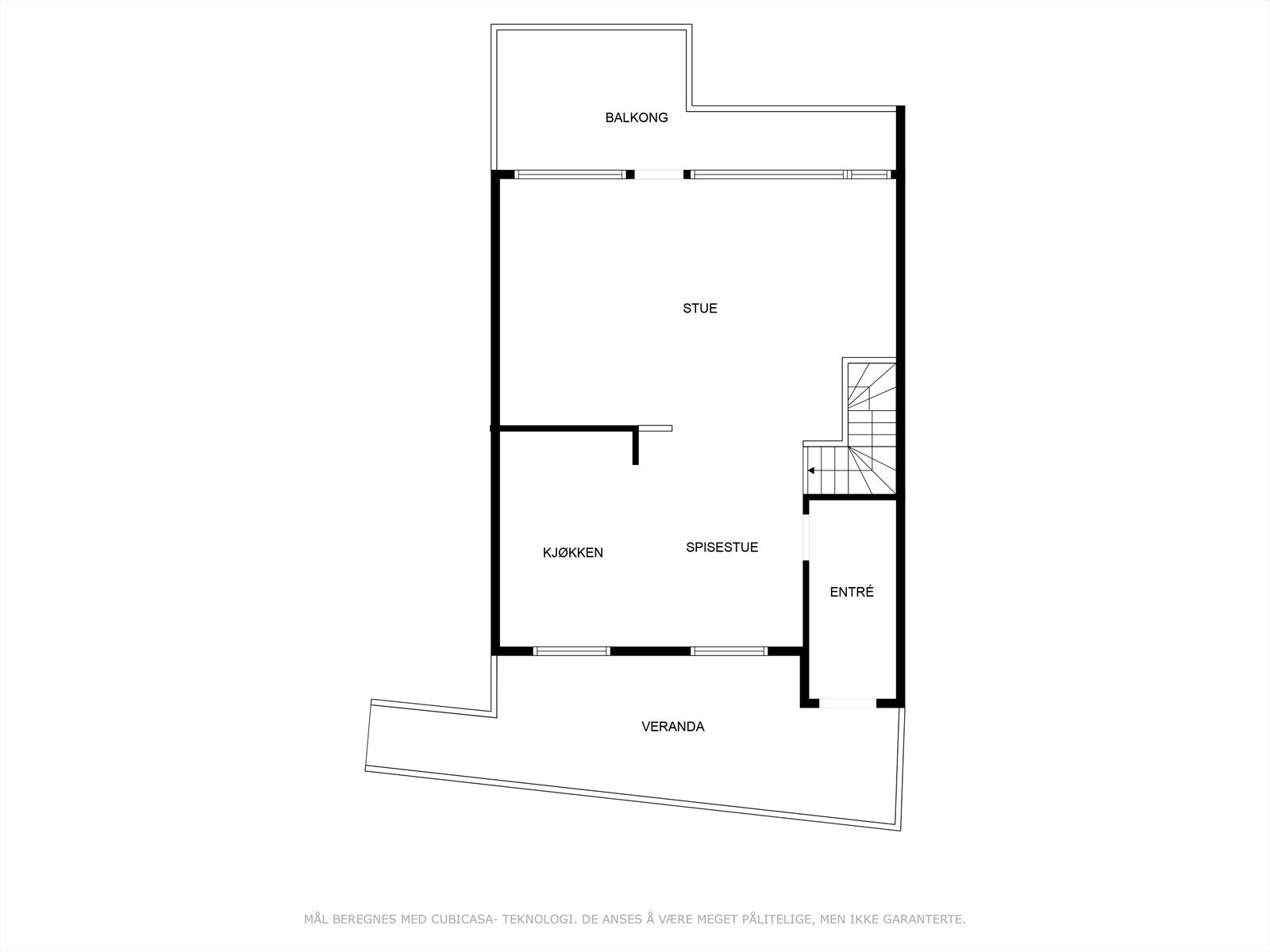 Plantegning - Hovedetasje. Galleribilde
