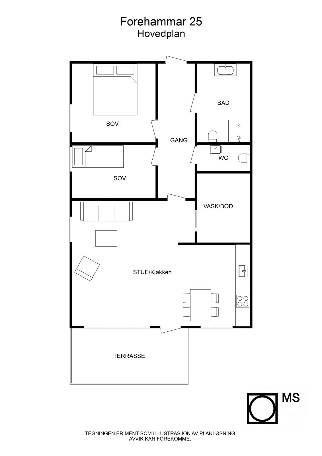 Floorplan letterhead - Forehammar 25 - Hovedplan - 2D Floor Plan Galleribilde