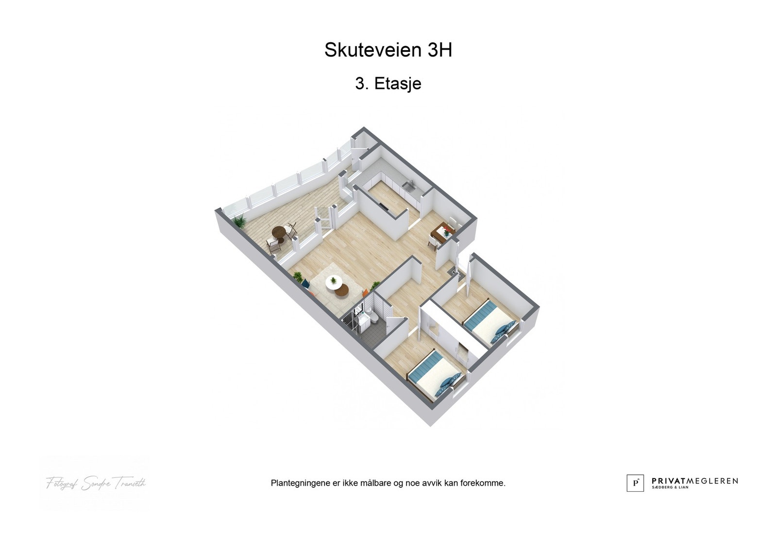 - 3D plantegning (ikke målbart) - Galleribilde