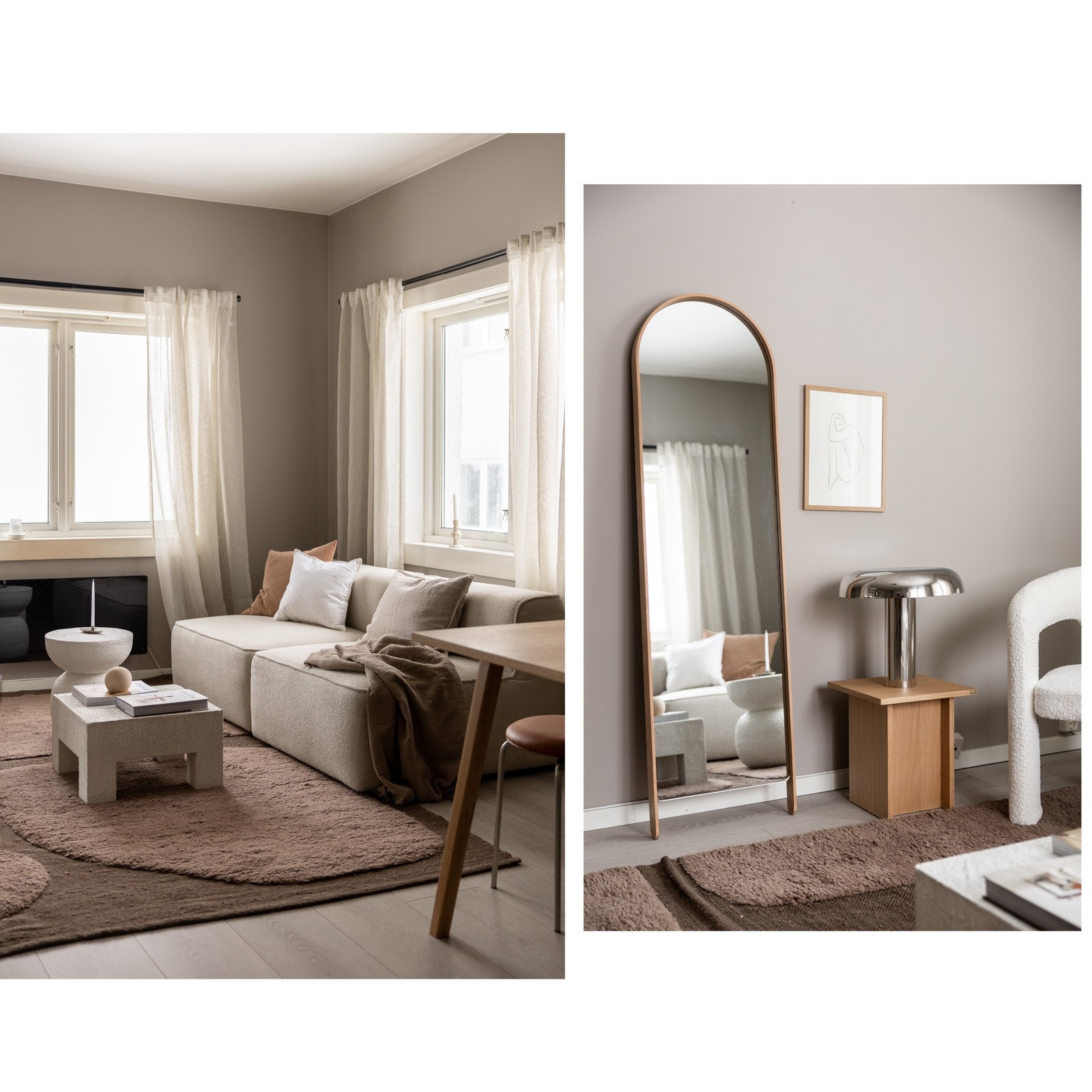 Leiligheten har store vindusflater som slipper inn mye naturlig lys. Galleribilde