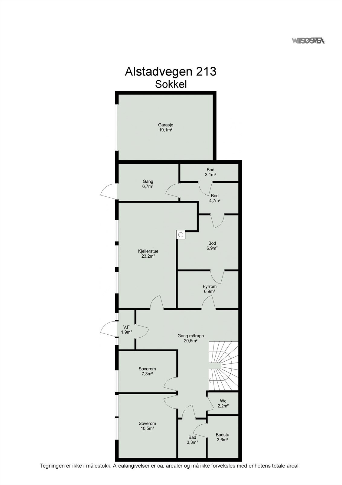 Plantegning sokkeletasje Galleribilde