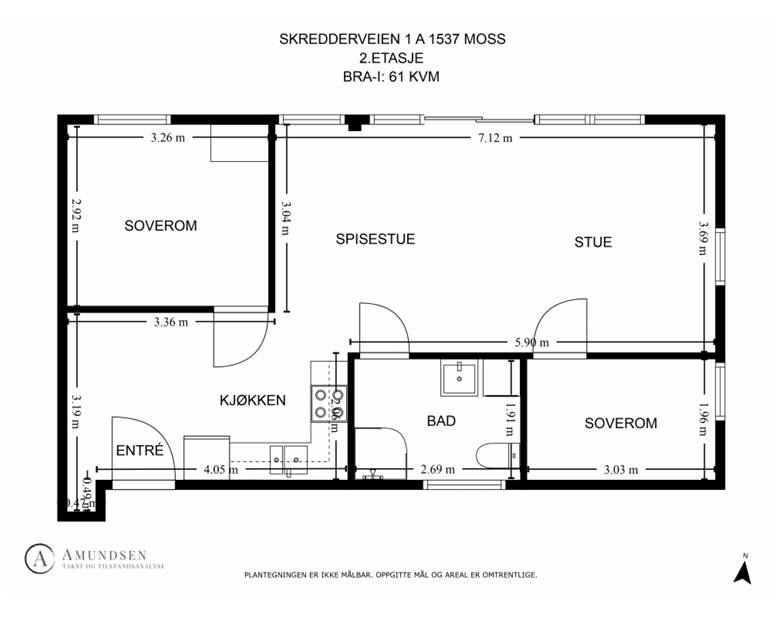 Takstmannens plantegning - målbar Galleribilde