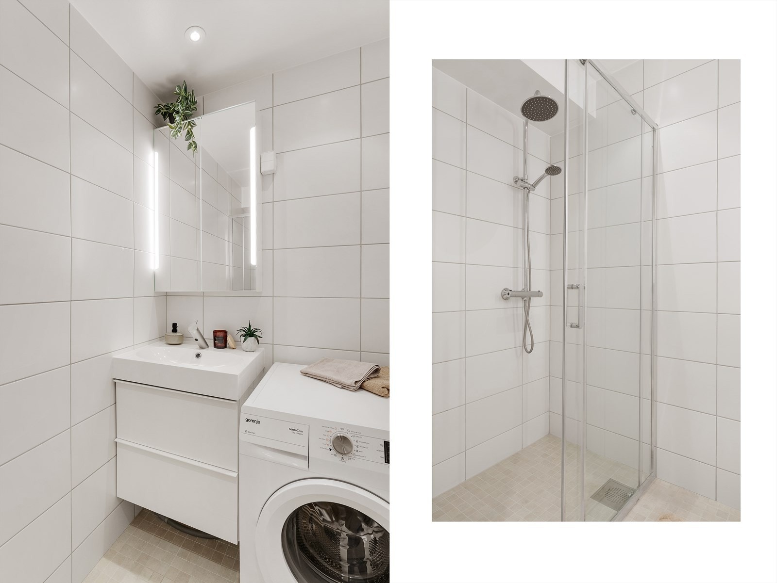 - Gode oppbevaringsmuligheter i servantmøbel samt speilskap med integrert belysning - Galleribilde