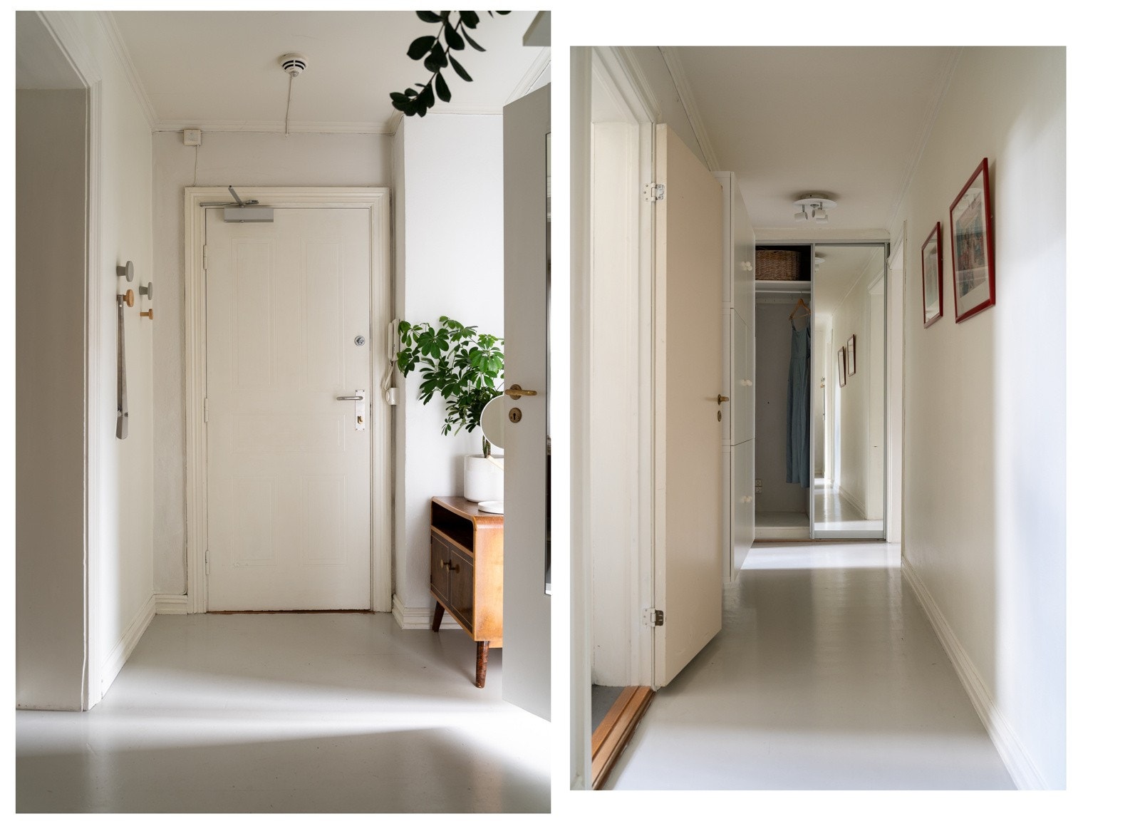 Når du kommer inn i boligen, er det første du møter en lys og innbydende entré. Galleribilde