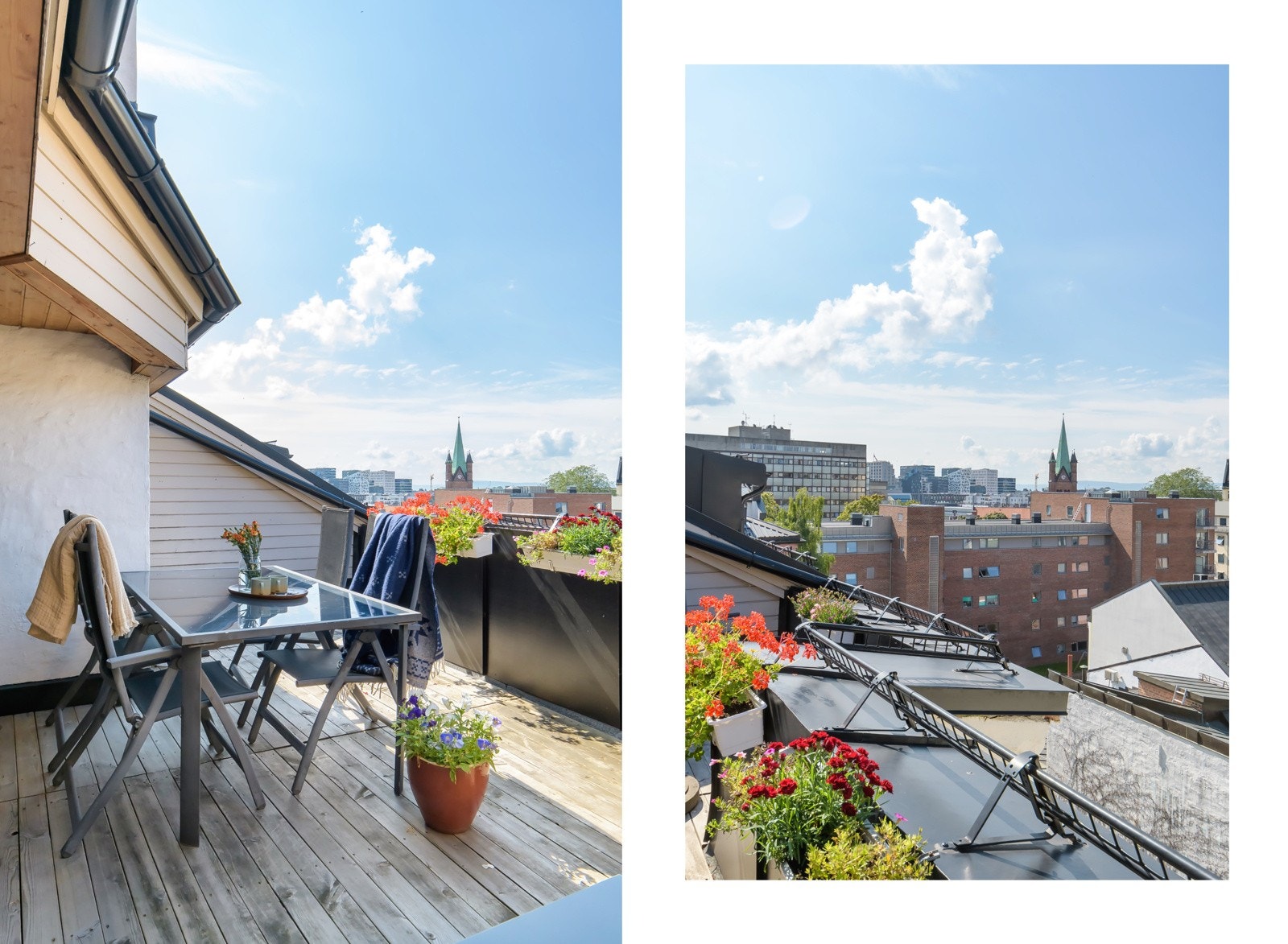 Herlig, felles takterasse. Galleribilde